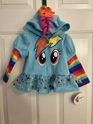 My Little Pony Rainbow Dash Girls Hoodie Blue Sz 2T • £10.43