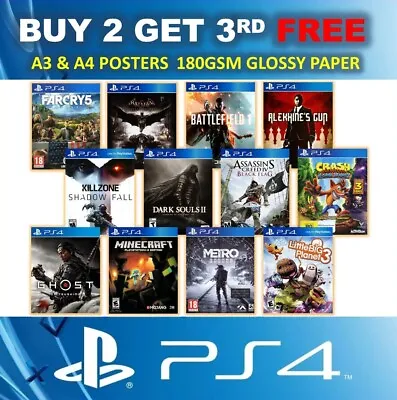 Playstation 4 PS4 Game Posters Collection  A3 180gsm Poster Prints • £8