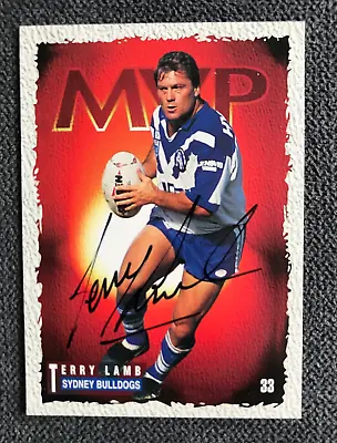 $17 • Buy Terry Lamb Signed 1995 Rugby League -  Canterbury Bankstown