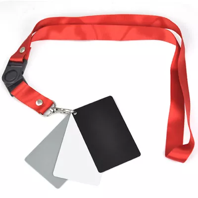 3in1 Digital 18% Gray/White/Black Card Set Photography Exposure Balance Strap • £3.99