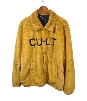 Cult Of Individuality Faux Fur Coach Jacket Mustard/Black Streetwear 3XL • $175