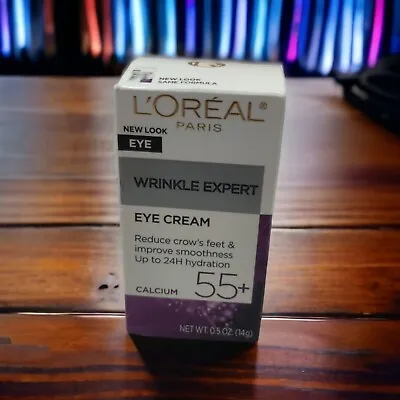 L'oreal Paris Anti Wrinkle Expert 55+ Calcium Eye Cream 0.5 Fl Oz Reduce Crows • $8.99