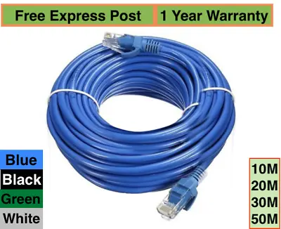 $54.90 • Buy 10m 20m 30m 50m Cat6 Network Ethernet Cable LAN Cables Patch Cord 10Gbps RJ45