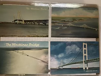 Mackinac Mackinaw Bridge Michigan 24 Vintage Postcard Lot C Structural Engineer • $37.77