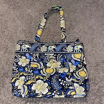 Vera Bradly Tote Bag Ellie Blue Pattern (THREE O TOTE) QUALITY READ! W/TAGS! • $19.99