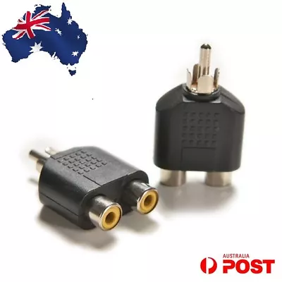 RCA Y Splitter AV Audio Video Plug Converter 1 Male To 2 Female Cable Adapter • $5.55