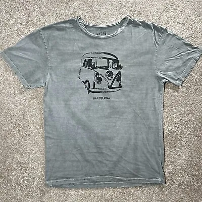 Safon Barcelona 2013 VW Bus Art Gray Mens Large Short Sleeve Graphic T Shirt • $16.94