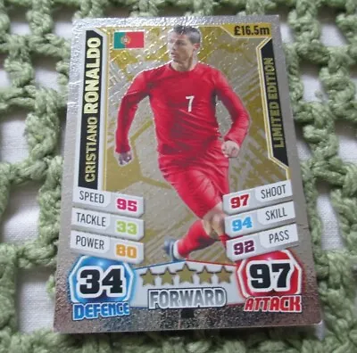 Topps Match Attax World Cup 2014 #LE3 - Cristiano Ronaldo Gold Limited Edition • £16