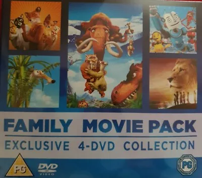 Family Movie Pack 4 DVD Collection - Ice Age 3 Fantastic Mr Fox Robots Narnia • £2.95