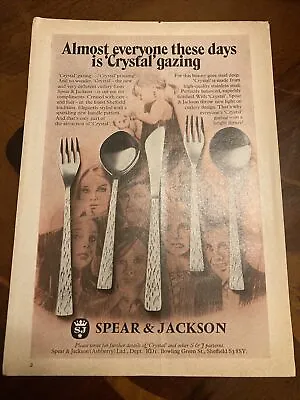 £5.49 • Buy Spear & Jackson Crystal Cutlery Genuine 1971 Advert.