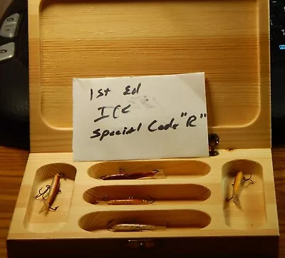 Old Rapala 1st Edition Jigging Ice Fishing Lures Special Code R In Wooden Box • $99.99