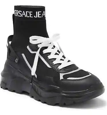 VERSACE JEANS High Top Sock Sneaker  US 10 EU 43 • $229.99