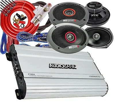 4x MB Quart 6.5  + 6x9  Premium Speakers + Audiobank 1000W 4CH Amplifier  +Kit • $144.99