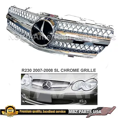 Mercedes Benz R230 SL550 SL63 SL600 Grille AMG 1 Fin All-Chrome 2007 2008 New • $159