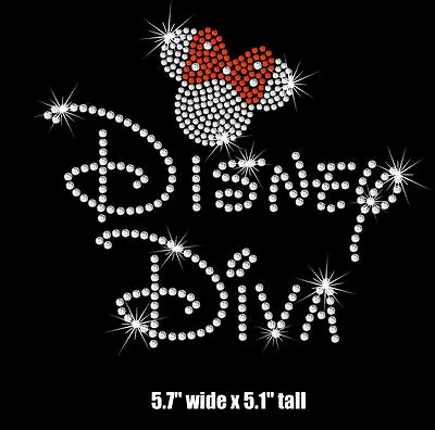 5.7  Minnie Mouse Disney Diva Iron On Rhinestone Transfer Applique Patch • $11.50