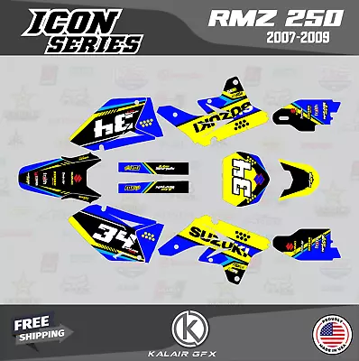 Graphics Kit For SUZUKI RMZ250 (2007-2009) RMZ 250 Icon Series - Yellow • $82.99