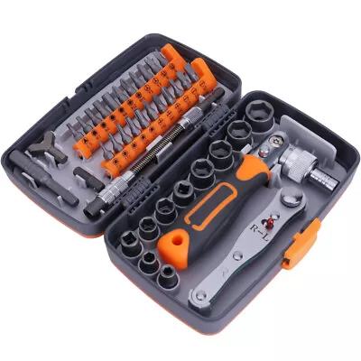 38Pcs Mini Rachet Screwdriver Bit Set Socket Slotted Phillips Pozi Torx Hex Tool • £16.88