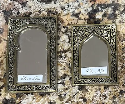 Handmade Moroccan Etched Wall/Easel Mirrors Brass/Metal • $42.99