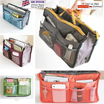 Women Handbag Purse Organiser Insert Liner Travel Bag Portable Purse Pouch UK • £3.99
