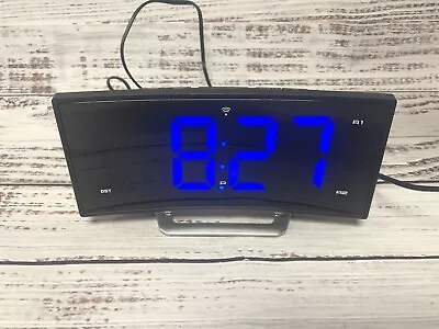 La Crosse Technology Curved Blue LED Atomic Dual Alarm Clock 1.8 Inch (617-249) • $16.14