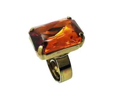 Mariana Ring Beautiful Rectungle Shape Honey Swarovski Crystal • $71
