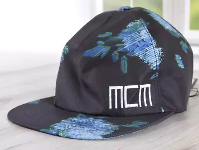 MCM BLACK BEAUTY Floral Logo Baseball Hat Adjustable ONE SIZE Italy • $117.60