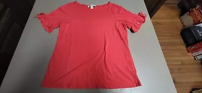 Ladies Size Medium Reddish/orange Michael Kors Short Sleeve Top • $12.50