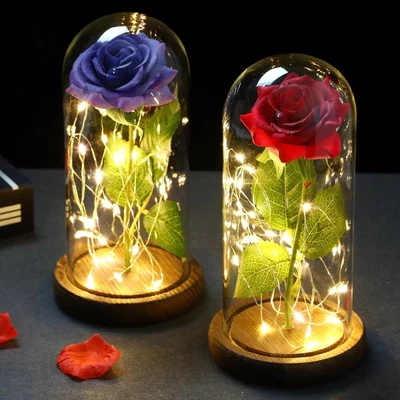 $12 • Buy  LED Enchanted Galaxy Rose Gold Flower With Fairy String Lights Valentine's Day 