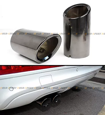 Titanium Black Chrome Slip-on Steel Muffler Exhaust Tips For 2009-2015 Audi A4  • $26.99