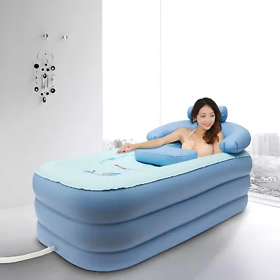 PVC 160*82*48  Inflatable Bathtub Cold Plunge Tub Safety Durable Ice Bath Tub • $42.75