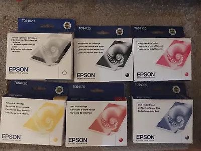 Genuine Lot Epson T0540 T0541 T0543 T0544 T0547 T0549 Ink Stylus R800 R1800 New • $44