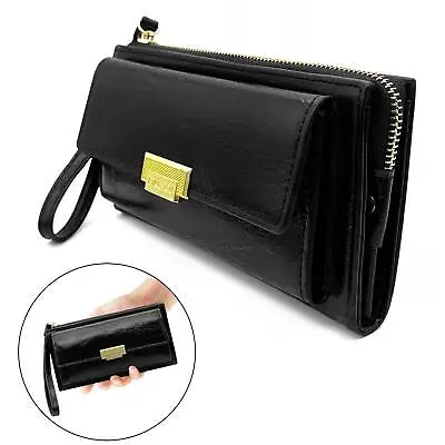 Women Ladies Wallet Leather Phone Card Holder Case Long Purse Clutch Bag Handbag • £7.99