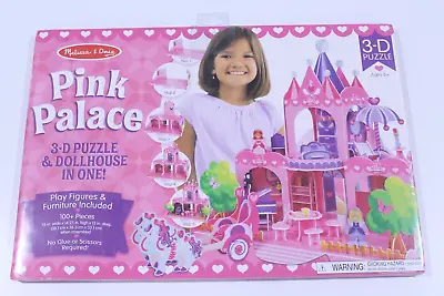 NEW Melissa & Doug Pink Palace 3D Puzzle Dollhouse Figures Furniture 100+ Pieces • $31.99