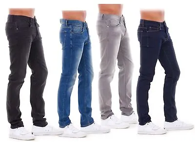 New Mens Boys Slim Fit Stretch Quality Jeans Regular Smart Branded Trouser 30-42 • £14.95