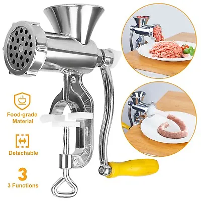 Meat Grinder Mincer Stuffer Hand Manual Sausa Filler Maker Machine Kitchen Tool • $25.06