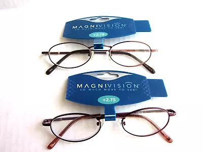 CLOSEOUT!!! Magnivision Quality Reading Glasses 'Jordan' - +2.75 - 2 Pairs • $5.95