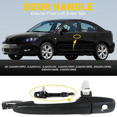 Door Handle Front Black Outside Driver Side For Left Mazda 3 6 CX-7 CX-9 RX-8 • $13.29