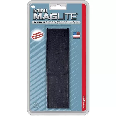 Maglite AM2A056 Black Nylon 2-Cell AA Mini-Mag Flashlight Flap Holster Holder • $11.03