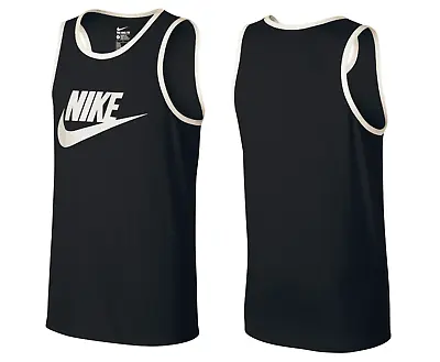 Nike Vest Mens Tank Top T Shirt Gym Black/White S M L  Fast Free Postage • £15.99