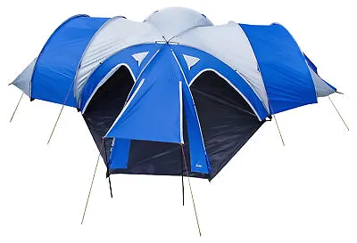 £249.99 • Buy Andes 3 Bedroom + 1 Living Room 6-8 Man Family Camping Tent Tunnel 3000mm Blue