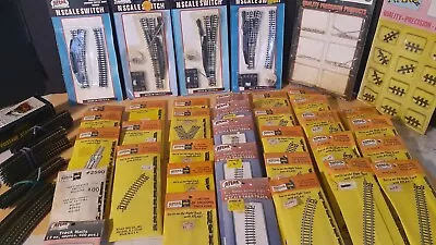 N Scale Lot Of Atlas Code 80 Track-switches Straights-curves- Over 175 Pieces! • $52