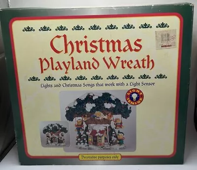 Vintage 1997 Christmas Playland Wreath Musical Tree Cabin New Open Box • $26.14