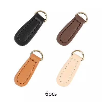 6x Zipper Pull Zipper Tags DIY Craft PU Leather Replacement Repair Durable For • $19.28