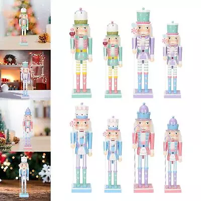 Wooden Nutcracker Nutcracker Statue Painted Holiday Present Photo Props • $16.20