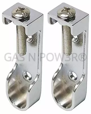 OVAL WARDROBE RAIL HANGING END SUPPORT Rail Bracket 15mm Wide Polished Chrome X2 • £3.89