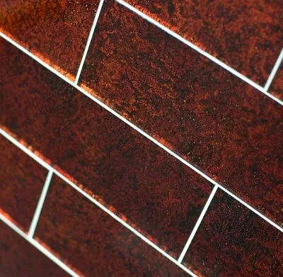 Bronze Gold Leaf Backed Gloss Glass Modern 10x33 Cm Brick Bar Wall Tiles • £3.95
