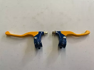 Blue + Yellow Shorty Clutch + Brake Lever / Perch Assembly Suzuki Dirt Bikes • $23