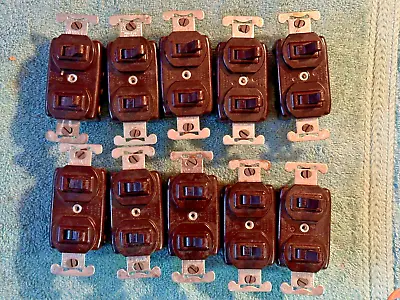 Lot Of 10 Brown Leviton 3 Way 1 Pole Combination Switch 10A-125V 5A-250V Each • $69.99