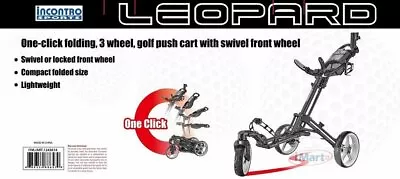 Incontro Sports Leopard One-Click Folding 3 Wheel Golf  Push Cart Brand New • $246.88