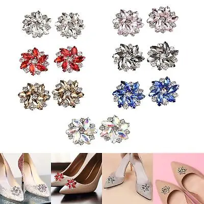 £9.19 • Buy 2x Rhinestone Shoe Clips Wedding Crystal Shoe Buckle Jewelry Heels Clothing